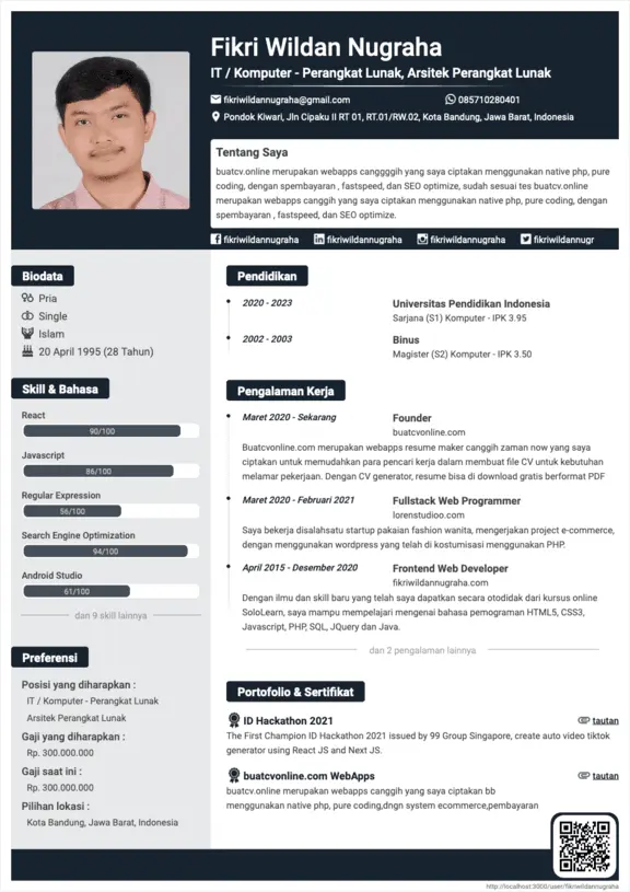 Curriculum Vitae Simple Navy - CV Profesional