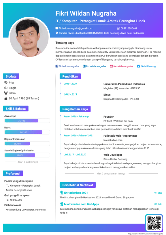 CV Canva Free - Template CV Profesional ATS Friendly untuk Lamaran Kerja