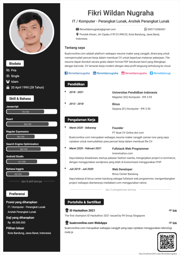 CV Engineering - Template CV Profesional ATS Friendly untuk Lamaran Kerja